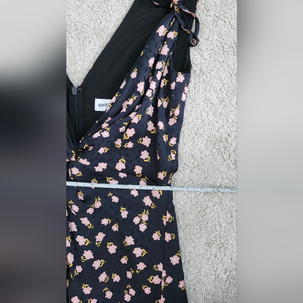 SELF-PORTRAIT Sleeveless Black Floral Printed Dress - Picture 3 of 7